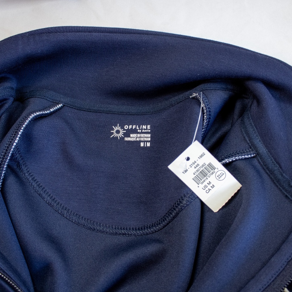 Aerie NWT Navy Half-Zip Pull-Over with White Accents Women's Sweatshirt Size M - Picture 6 of 11